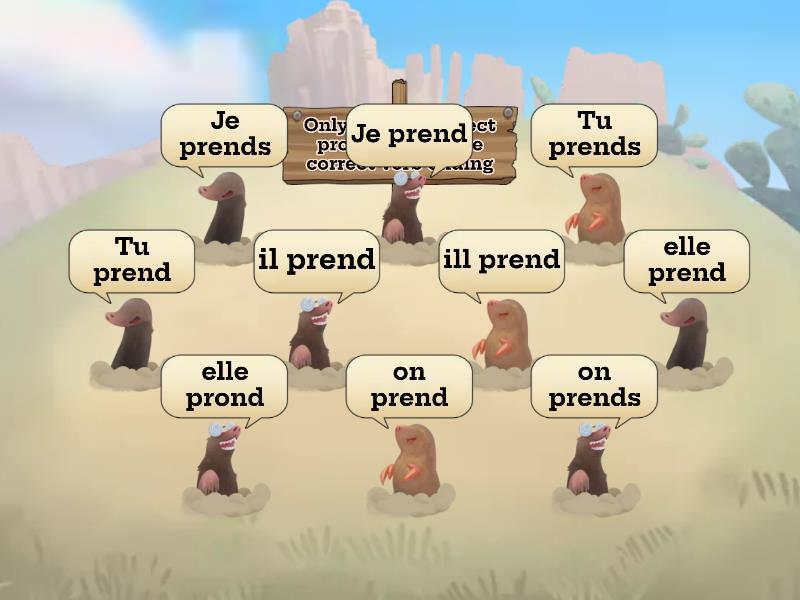 The Verb Prendre Whack A Mole