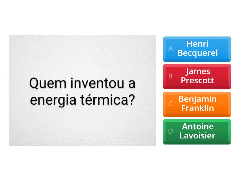 Sobre Tipos De Energia - Quiz