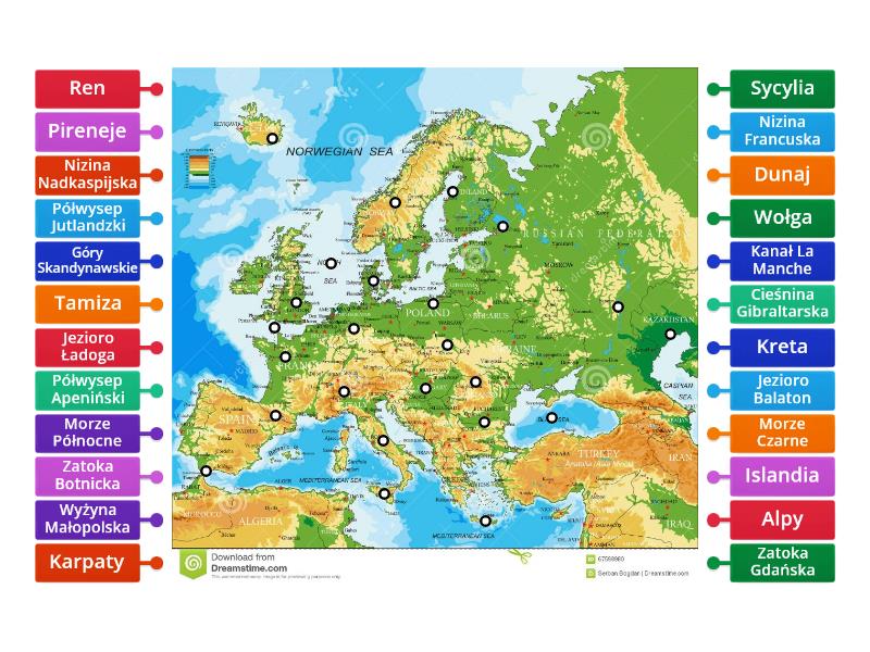 Mapa Fizyczna Europy Labelled Diagram 0087
