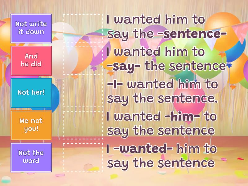 Sentence stress - Match up