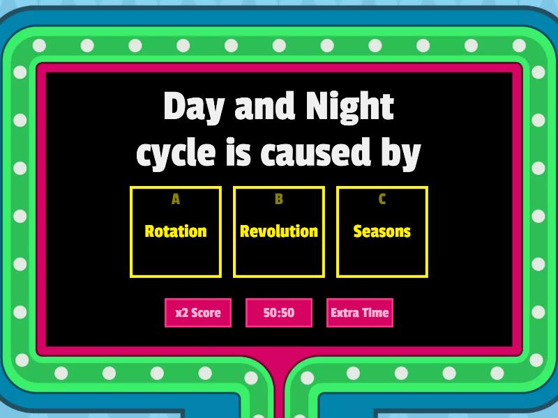 Tr Earth's Rotation and Revolution - Gameshow quiz
