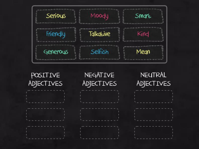 B6 - Personality Adjectives - Group sort