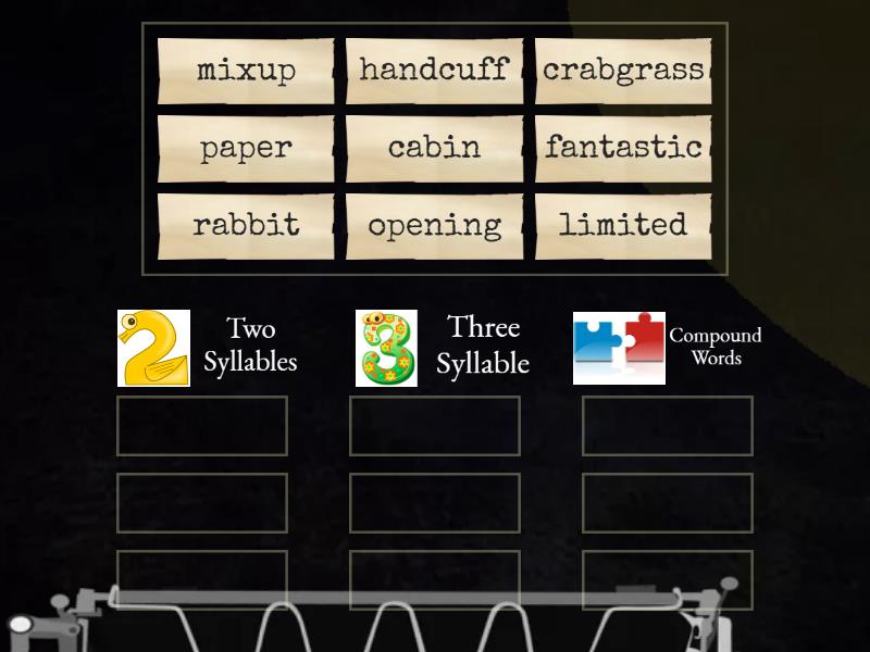 Clap/Snap and Sort - Grade Three 2 & 3 Syllable and Compound Words ...