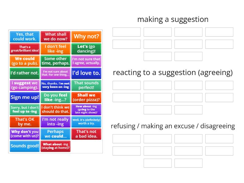 Making suggestions (EF and more) - Group sort