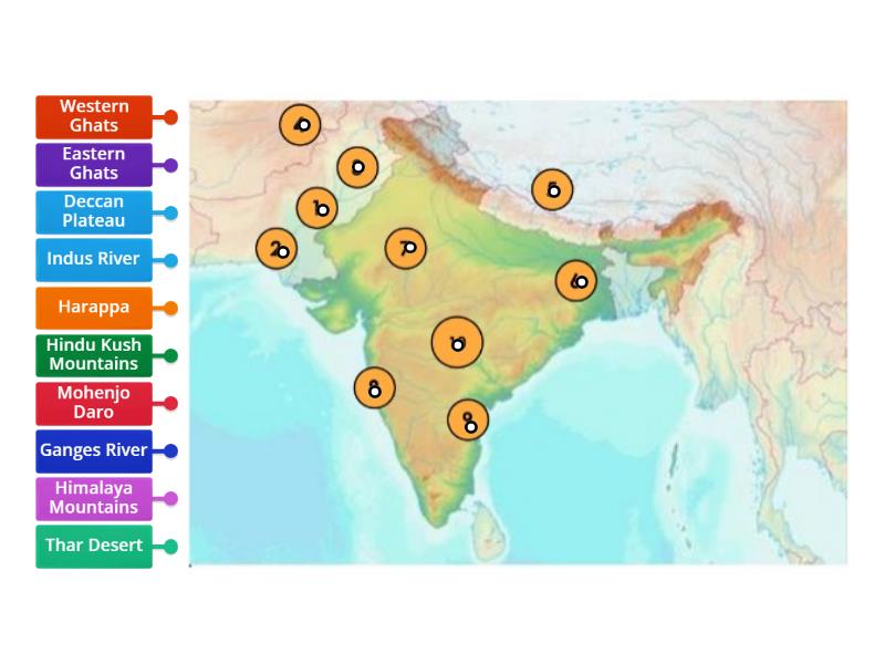 Ancient India Map - Labelled diagram