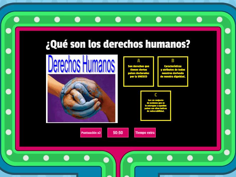 DERECHOS HUMANOS 6 Basico - Gameshow Quiz