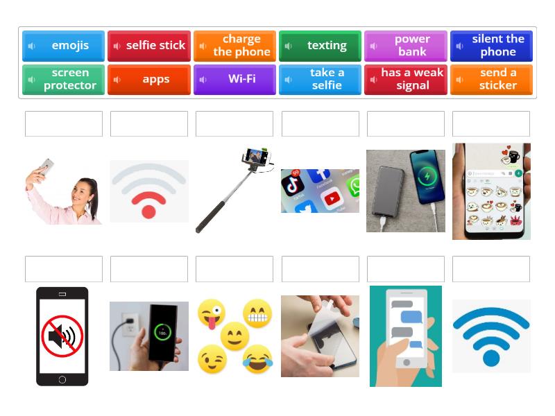 Words related to smartphones - Match up