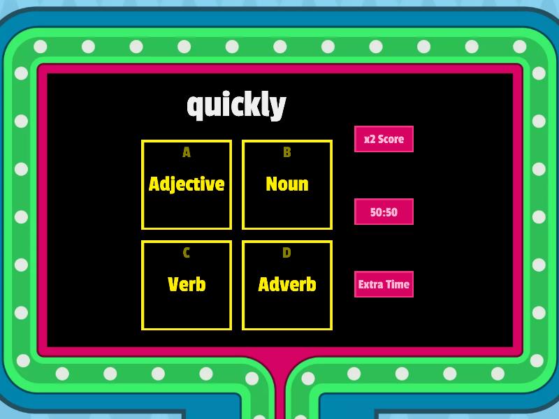 Word class sort game - Gameshow quiz