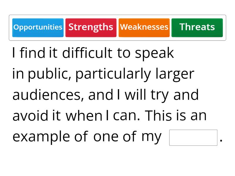 SWOT Analysis - Complete the sentence