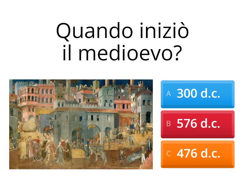 Quando Inizia E Quando Finisce Il Medioevo IL MEDIOEVO - Cuestionario