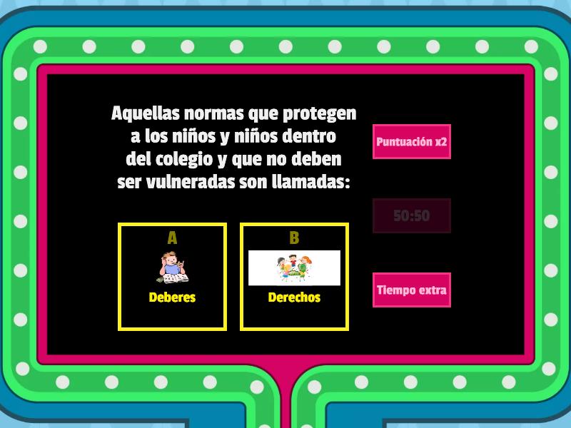 DERECHOS Y DEBERES EN EL COLEGIO BILINGUE JEAN PIAGET - Gameshow Quiz