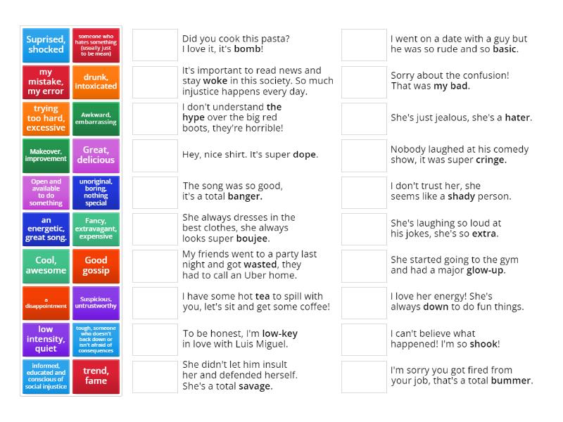 Colloquial Expressions - Match up