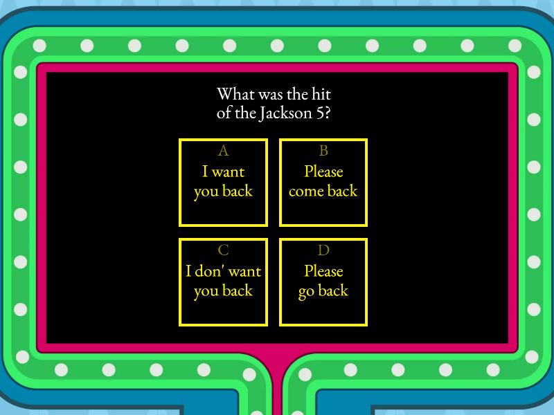 Michael jackson gameshow quiz