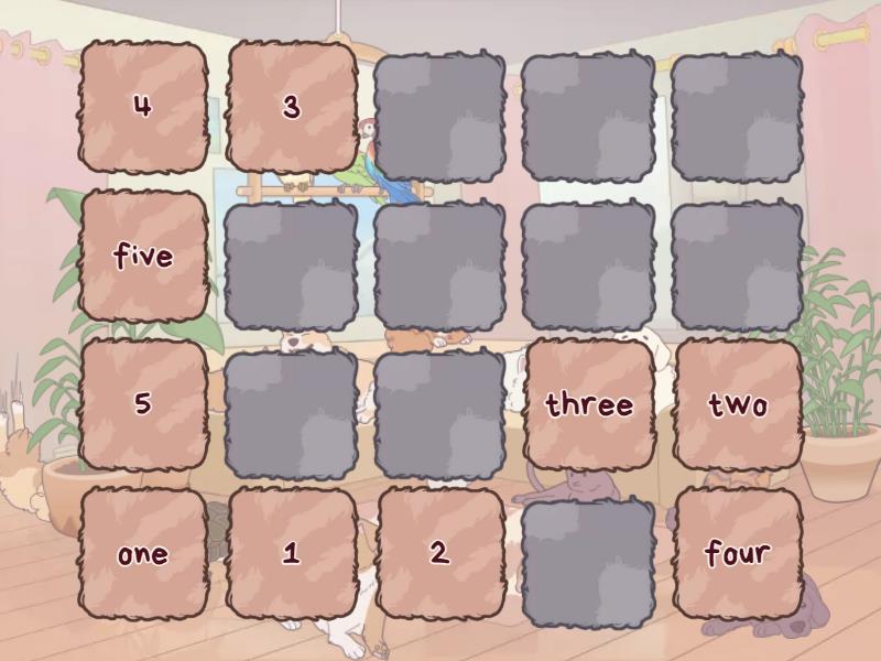 Numbers 1-10 game - Matching pairs