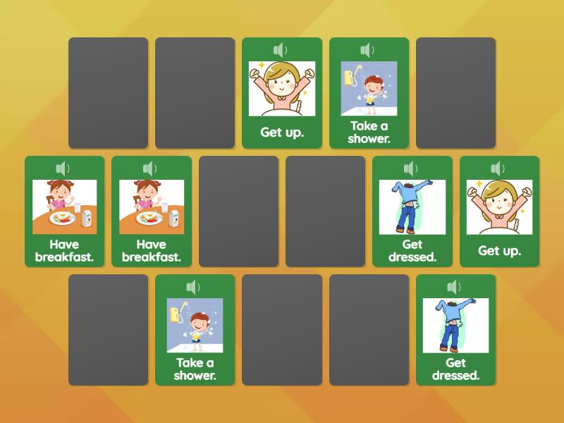 daily routines 2 - Matching pairs
