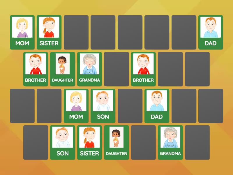 Family Members - Memory game - Matching pairs