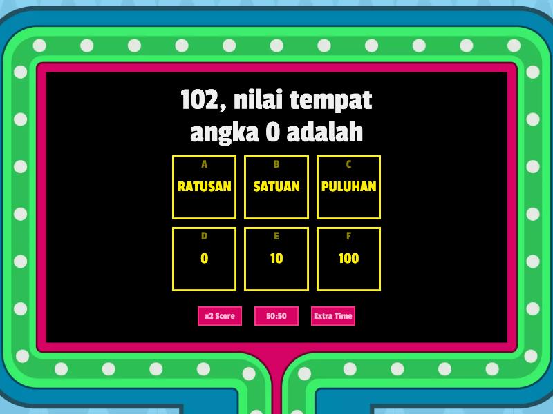 NILAI TEMPAT DAN NILAI ANGKA - Gameshow Quiz