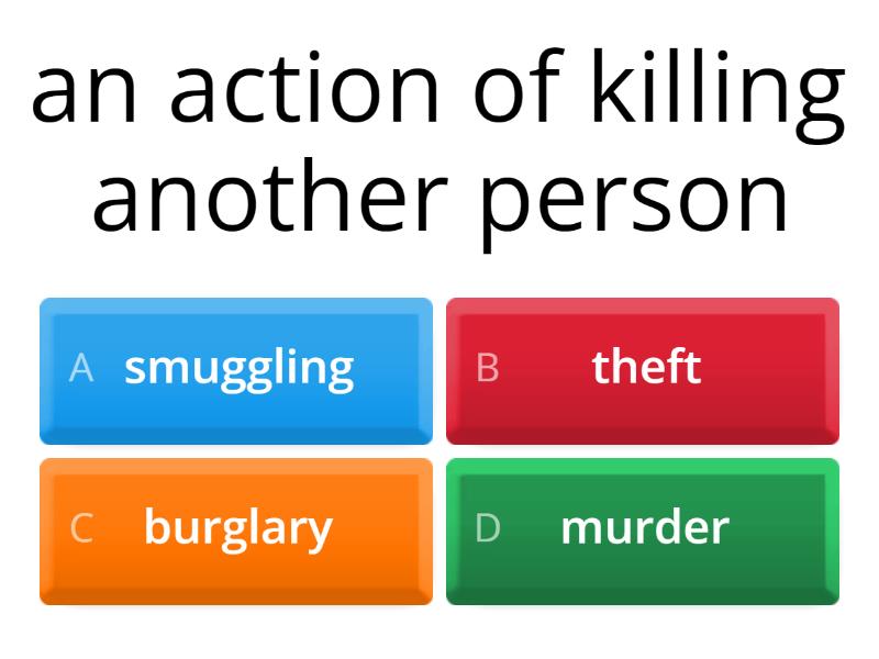 Crime Vocabulary - Quiz