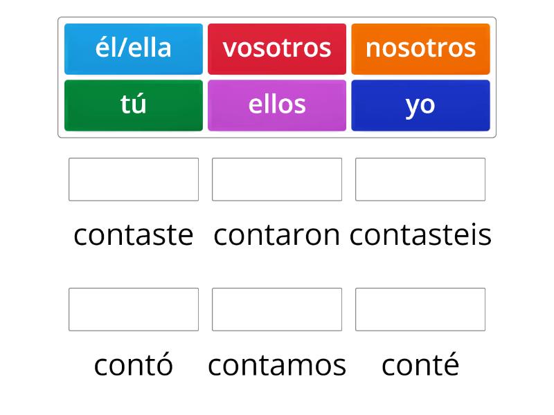 Indefinido verbo contar - Match up