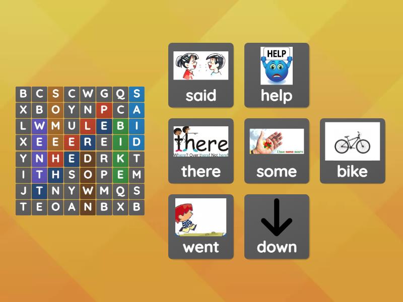 Word Find And Match Wordsearch