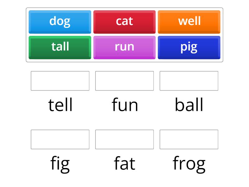 Match Rhyming Words Match Up