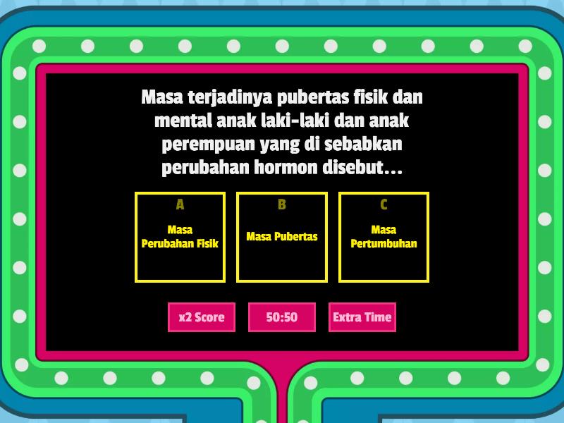 KUIS MATERI PUBERTAS TEMA 7 KELAS 6C - Gameshow Quiz