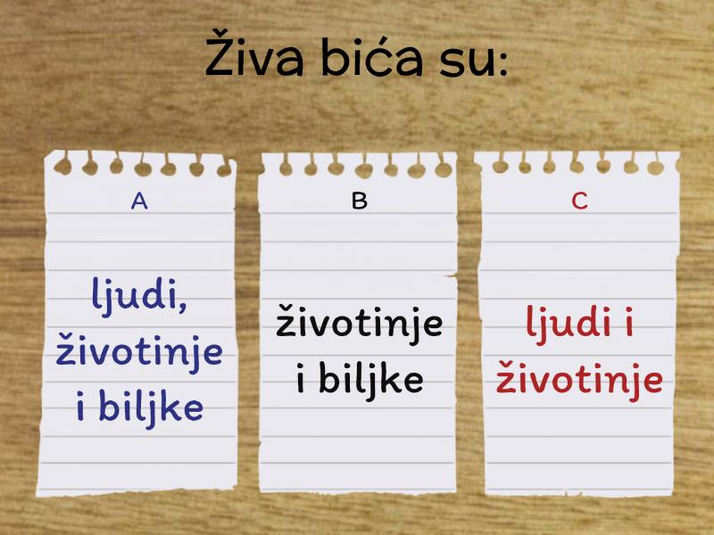 Biljke I životinje I Njihova Staništa, 2.razred - Quiz