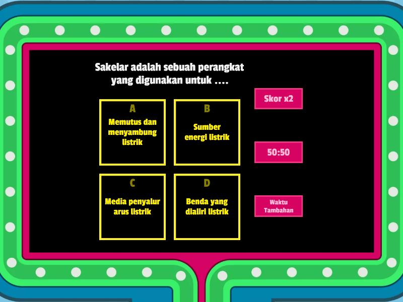 Pre Test Rangkaian Listrik Kelas VIB - Gameshow Quiz