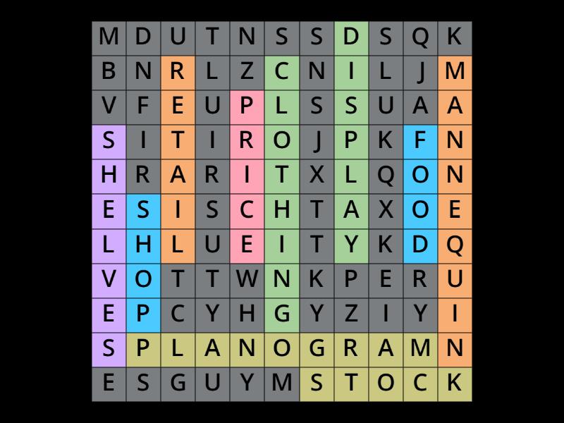 Visual Merchandising - Wordsearch