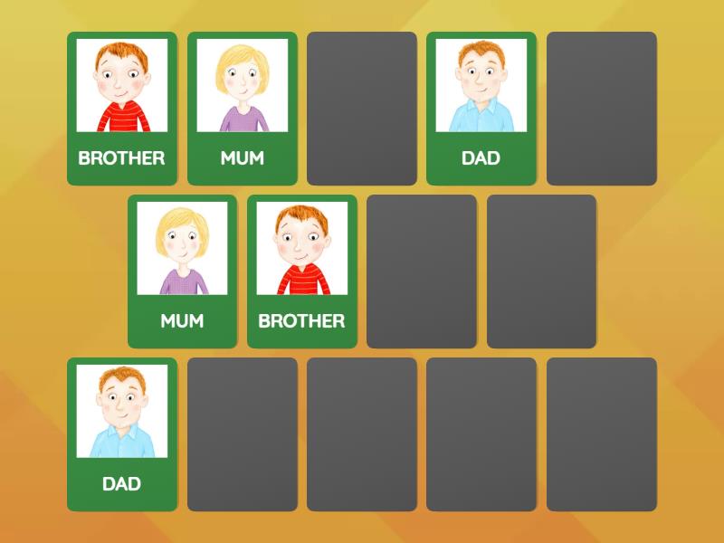 Family Members - memory game - Matching pairs