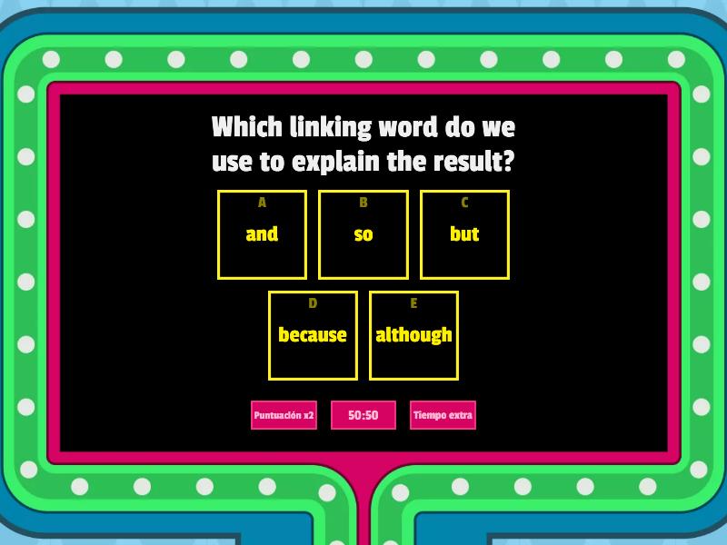 Linking words - Gameshow quiz