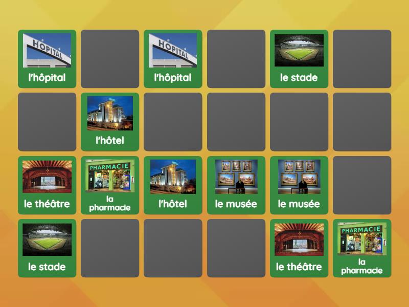 Les endroits en ville - Matching pairs