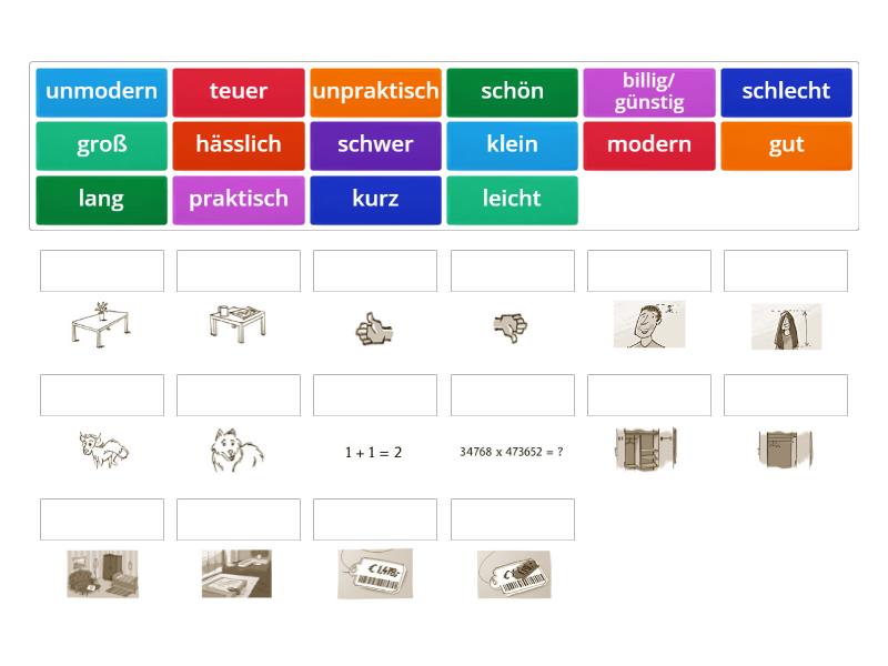Menschen A1.1 - Lektion 4 (Adjektiv) - Match up