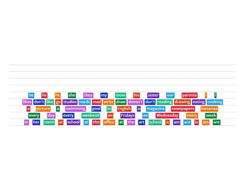 Word order - Word magnets
