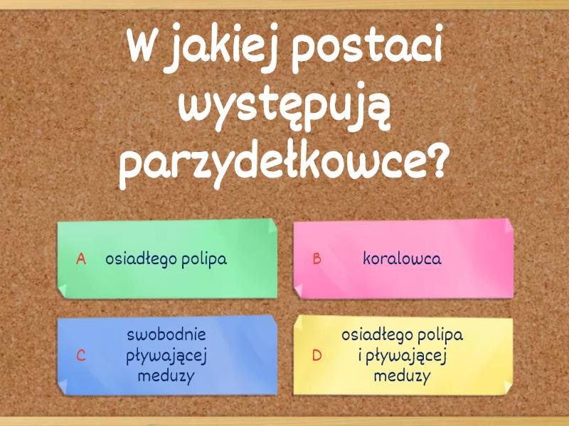 Parzydełkowce Klasa 6 - Test