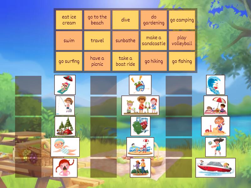 Summer activities match - Match up