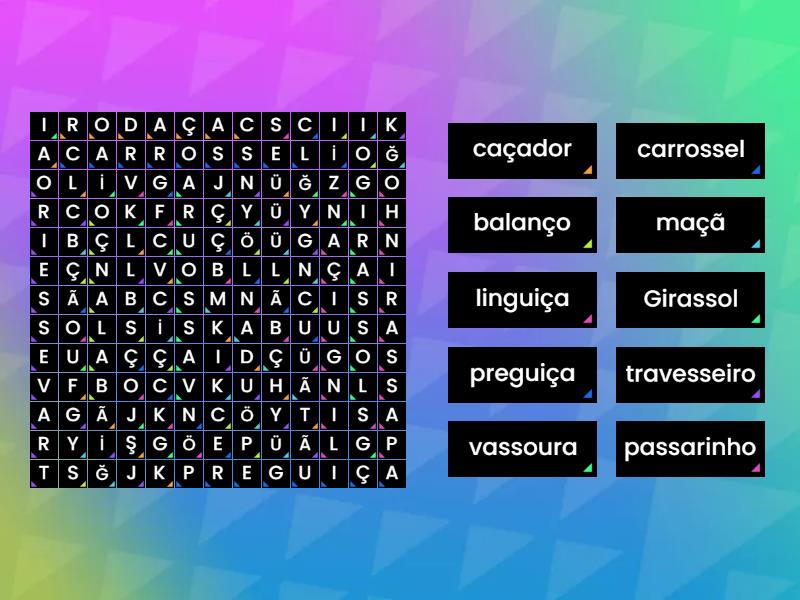 Caça-palavras com ss e ç - Wordsearch