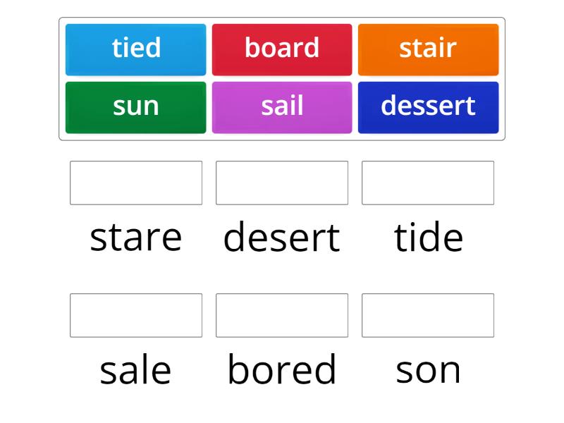 Homophone 3 - Match up