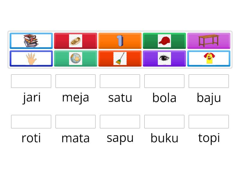 menghubungkan tulisan dengan gambar - Match up