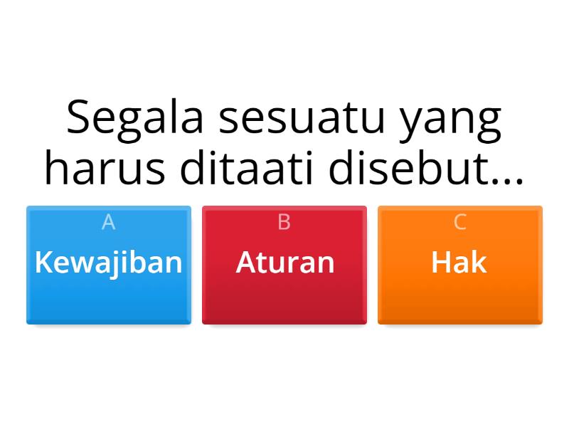 Aturan Di Lingkungan Keluarga Dan Sekolah - Quiz