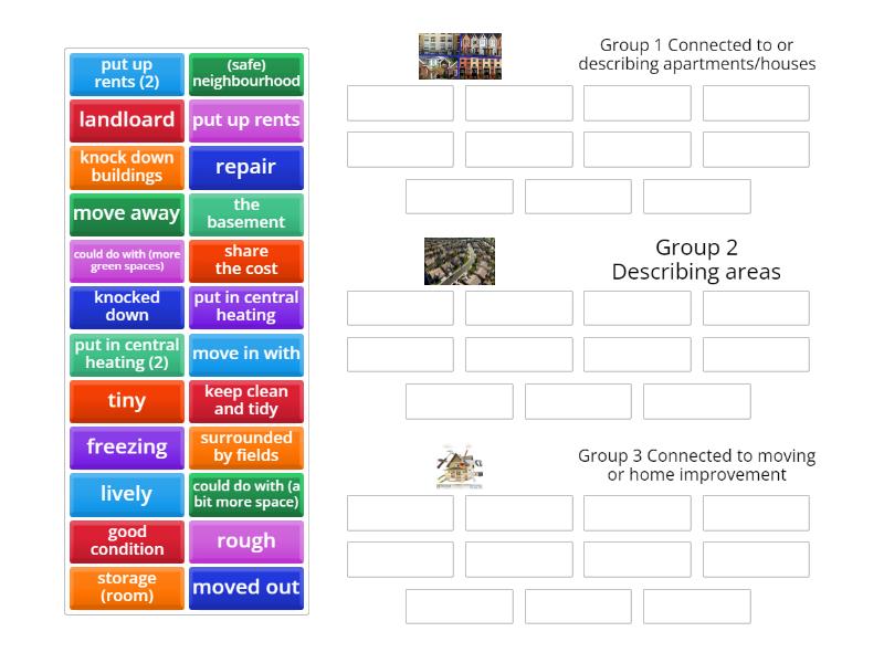 Roadmap B1+ Unit 1B A Place To Live - Group Sort