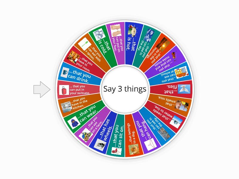 Say 3 things - Rueda aleatoria