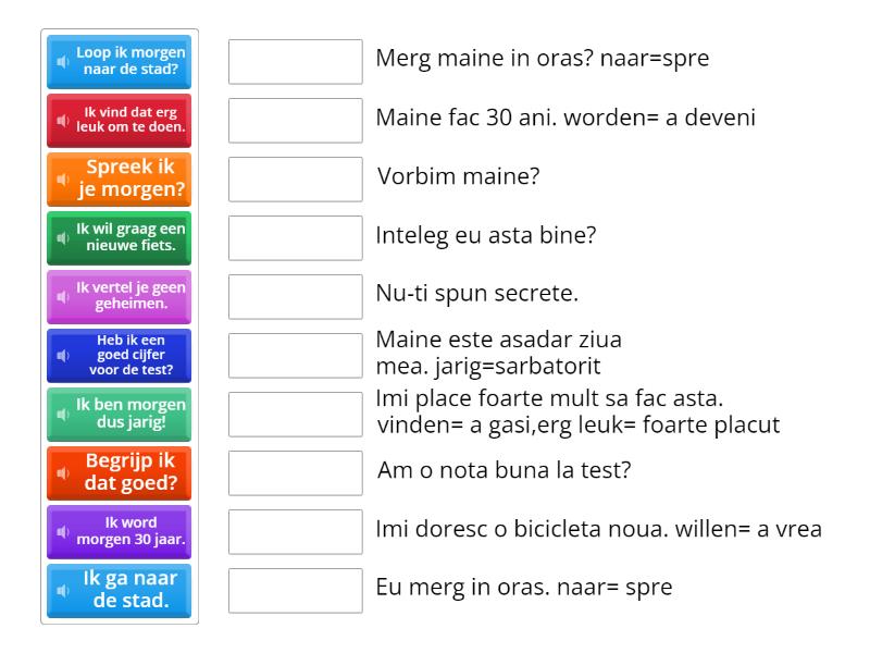 Conjugarea verbelor la prezent propozitii jufmelis.nl - Match up