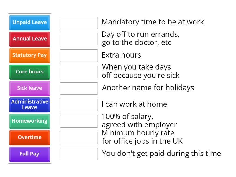 Match the word with the definition Match up