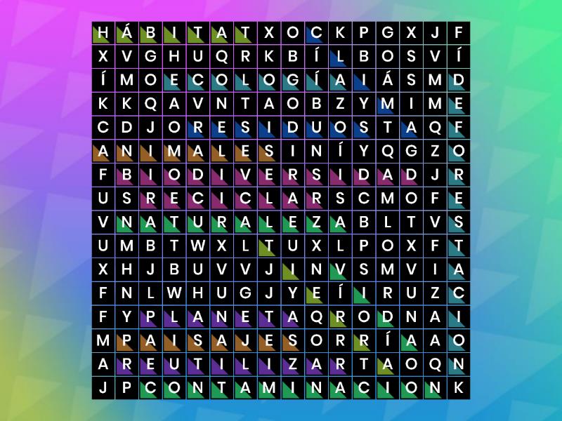 Sopa De Letras Medio Ambiente Wordsearch