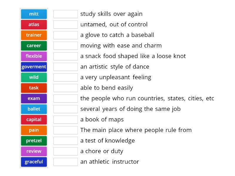 Lesson 7-9 Definition Match - Match up