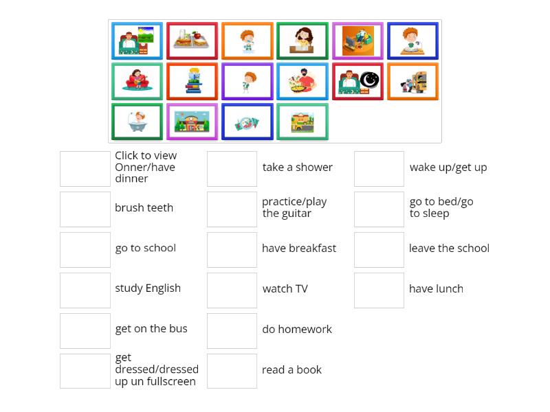 Daily Routine words - Match up