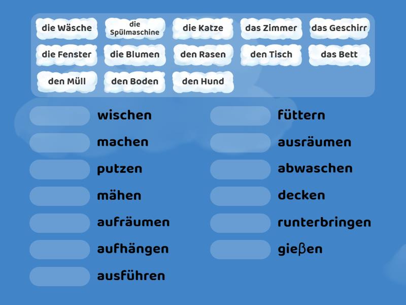 Sprawdzian Niemiecki Klasa 6 Hauspflichten Hauspflichten - Match up