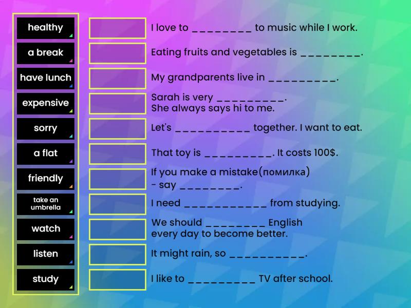 Verb phrases check - Match up