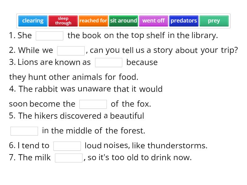 Focus 3 unit 5.4 sentences - Complete the sentence